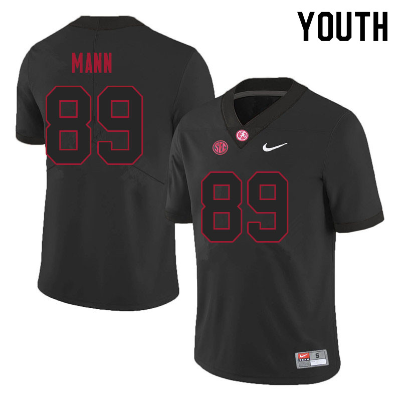 Youth Alabama Crimson Tide Kyle Mann #89 2021 Black College Stitched Football Jersey 23PE071SW